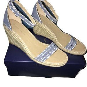 Adrienne Vittadini Womens Charming Espadrille Wedge Sandals Metal Studs Size 10M